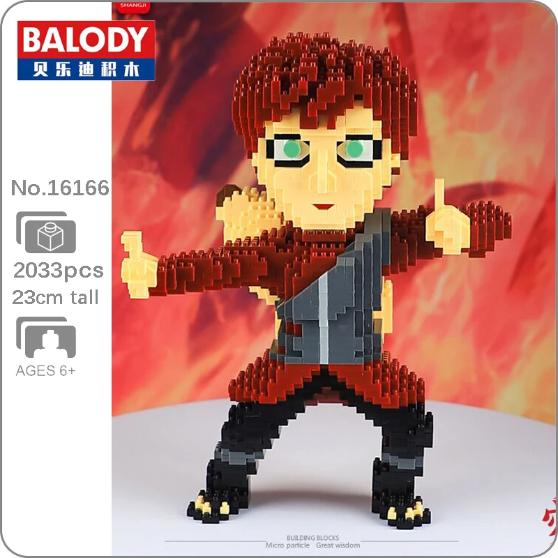 Balody 16166 Anime Naruto Prijatelj Gaara Ninja 3D Model 2033pcs DIY Mini Diamond Bloki, Opeke Stavbe Igrača za Otroke, št Polje