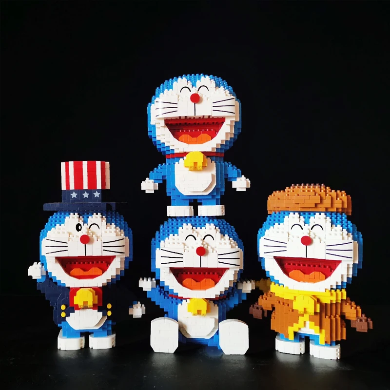 Balody Anime Doraemon Mačka Robot Čarovnik Vojak Kimono, Gospod Pozimi Živali Mini Diamond Bloki, Opeke Stavbe Igrača št Polje