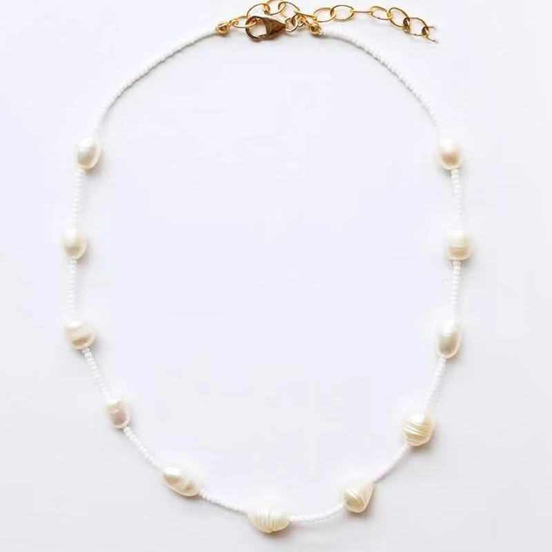 Baročni biser žensk ogrlica bohemian sodišče nakit 4A pearl Collier de perles baroques collier femmes de kratka ogrlica 2020