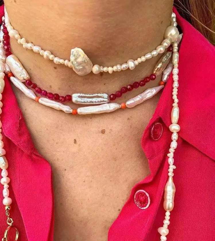 Baročni biser žensk ogrlica bohemian sodišče nakit 4A pearl Collier de perles baroques collier femmes de kratka ogrlica 2020
