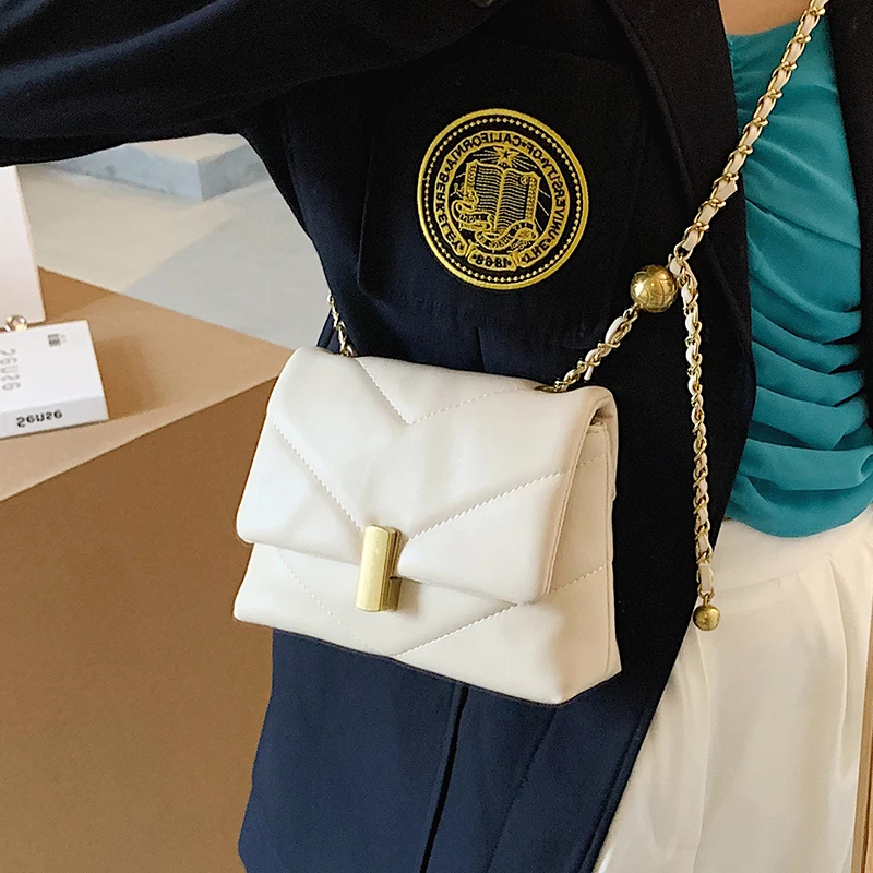 Barva Kvadratnih Crossbody Vrečko 2021 New Visoke Kakovosti Mehko PU Usnja Ženske Je Oblikovalec Torbici Verige Ramenski Messenger Bag