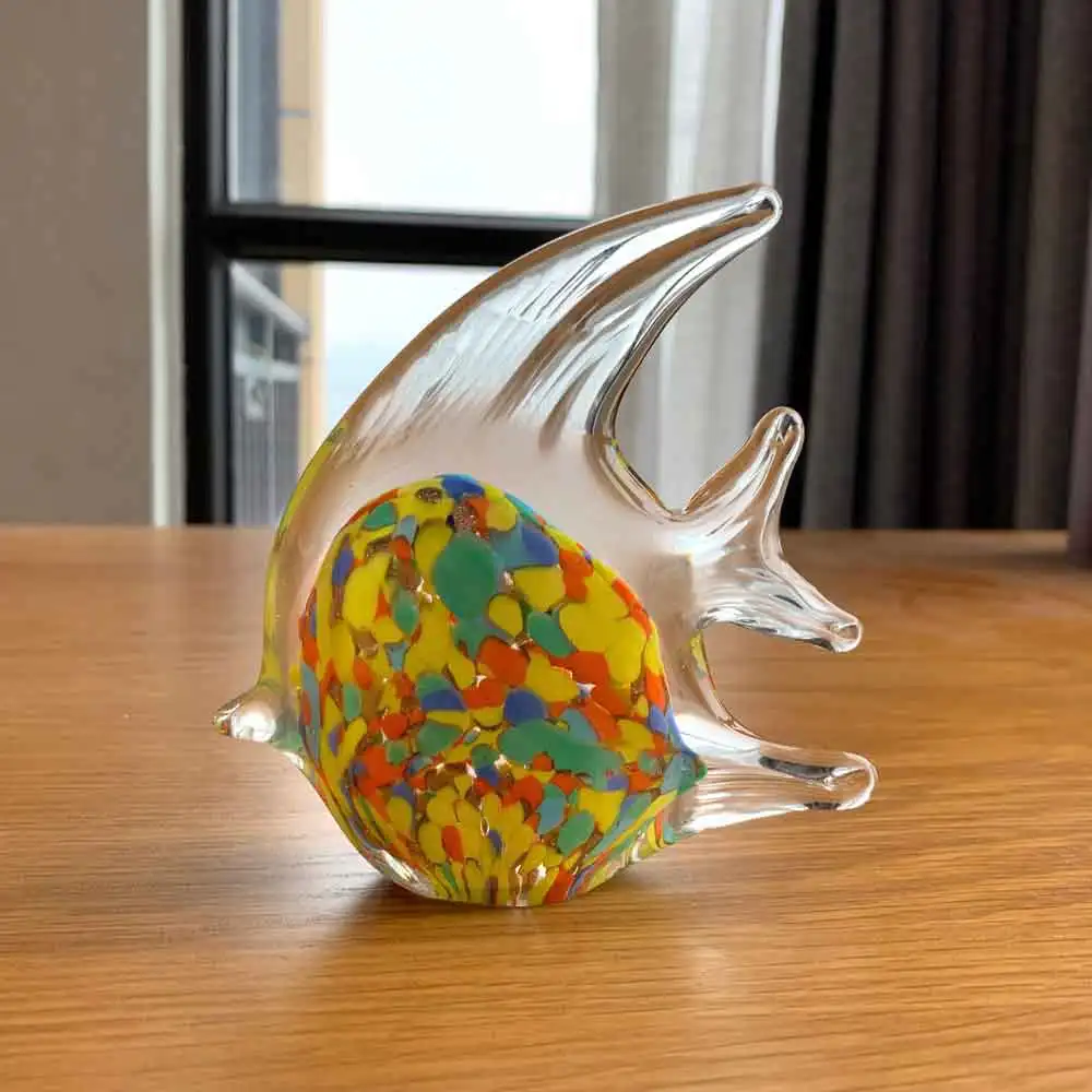 Barvita Kristalno Steklo Prave Ribe, Živalske Figurice Miniaturni Ročno Pihano Sodobne Miniature Doma Dekor Accessorie Božično Darilo