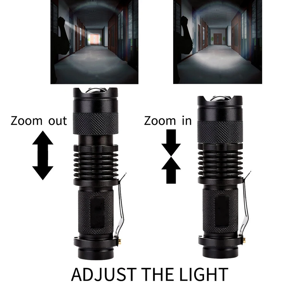 Barvita nepremočljiva kolesarske luči 3 razsvetljavo način LED mini svetilka Zoomable prenosni kolesarske luči, da brez koles trak