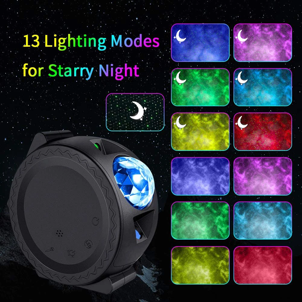 Barvita Projektor Zvezdnato Nebo noč USB Touch Preklopite Igralec otrok Noč Lahka Romantična Projekcija Lučka Darilo 6 Barv