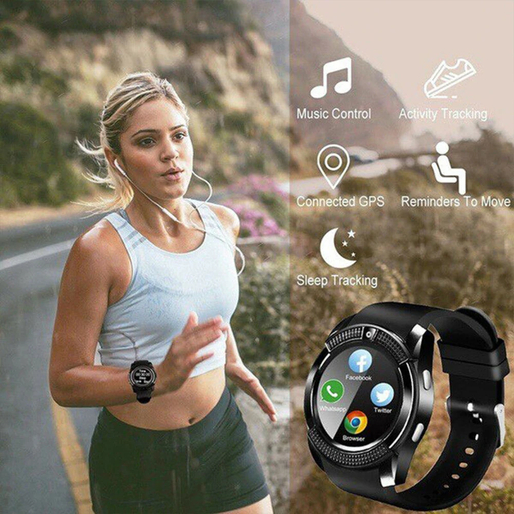 Barvita V8 Smart Wireless Watch Nepremočljiva Šport Smartwatch Zaslona na Dotik, S Kamero Reže za Kartico SIM Nepremočljiva Pametno Gledati