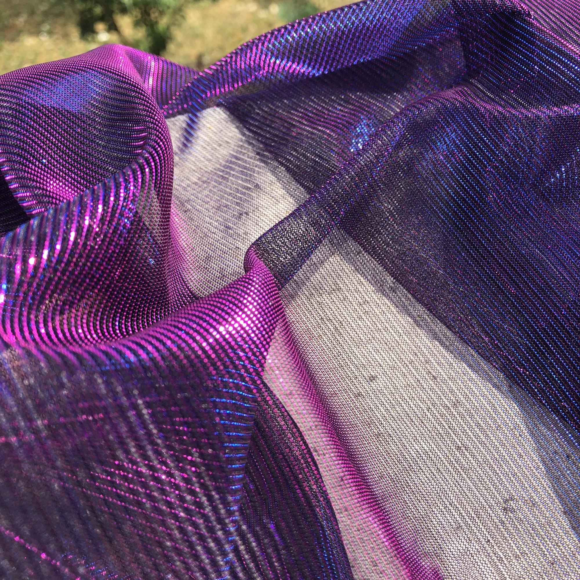 Barvita votlih iz tkanine očesa teksturo mrežasto obleko, barvno spreminjajoče se perspektive oblačila DIY poročno obleko oblikovalca tkanine