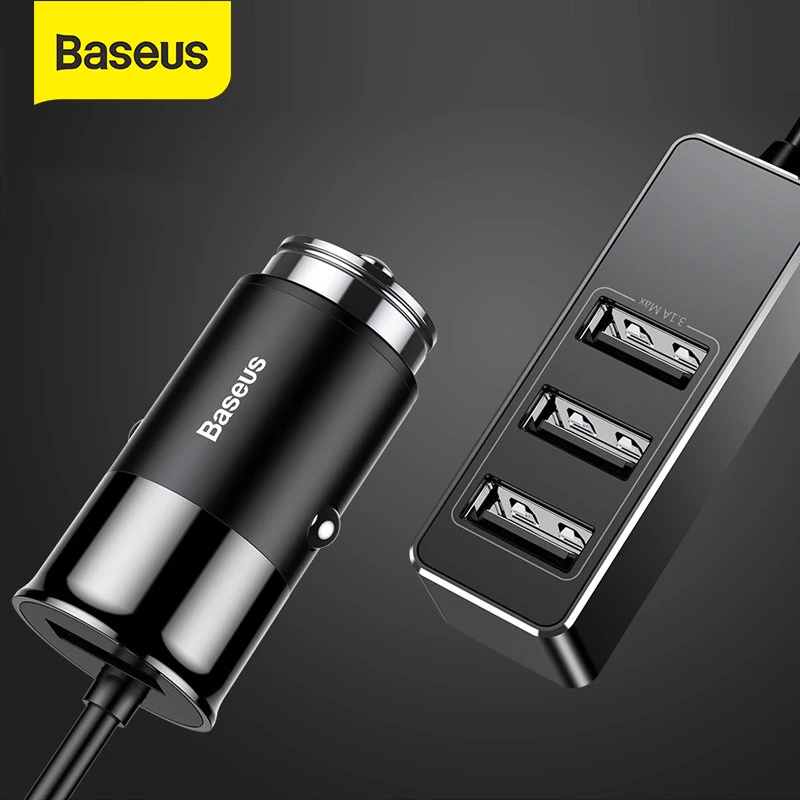 Baseus 4 USB Avto Polnilec 5 5A Hitro Polnjenje za iPhone, iPad, Samsung Xiaomi Tablet GPS Adapter za Polnilnik Telefona Polnilnik