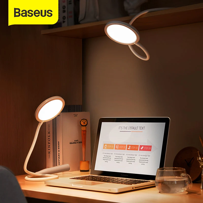 Baseus USB Prilagodljiv namizne Svetilke Polnilna LED Namizna Svetilka Zložljive Lučka Hangable Noč Luč za Preuçevanje Preberite v Pisarni Spalnica
