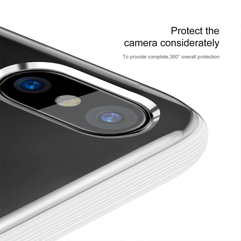 Baseus Zaščita Telefona Primeru za iPhone X Double-layer TPU Anti-pada Mehko Primeru Anti-porumenelost Anti-zdrsa Fotoaparat Varstvo