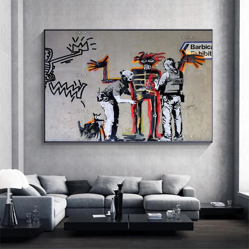 Basquiat Povzetek Platno Slikarstvo Ulica Grafiti Umetnost Plakatov in Fotografij Cuadro Stenskih slikah, za Dnevna Soba Dekoracijo Doma