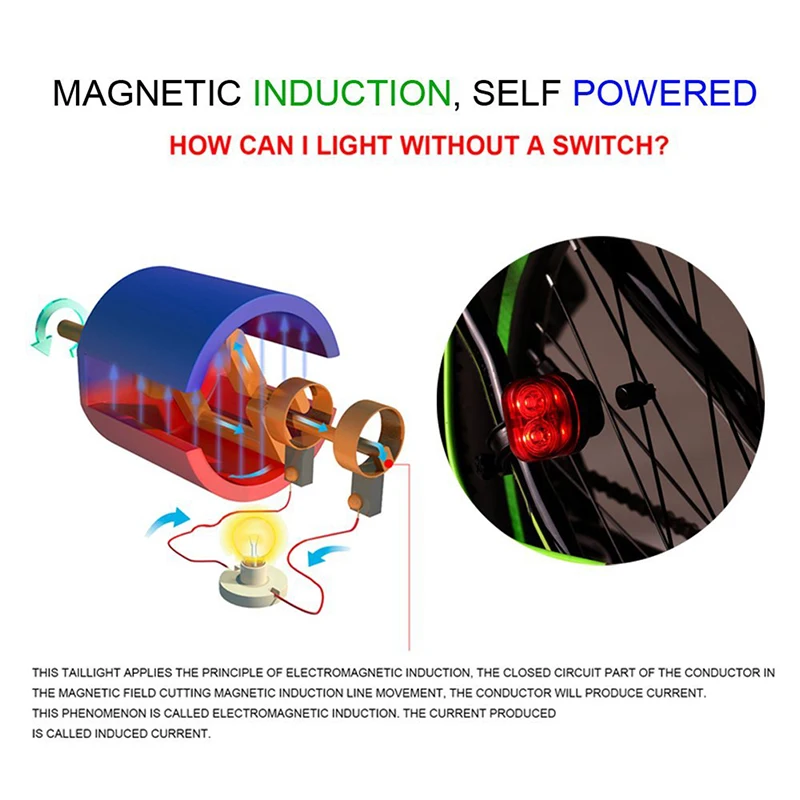 Baterija-Brez Magnetnega polja Kolo Svetlobe MTB opozorilna Lučka Kolesarjenje Zadaj Spredaj Rep Kolo Svetlobe S Imetnika Kolesarske Luči
