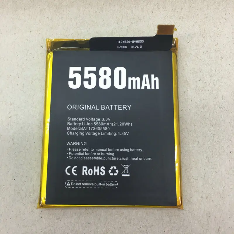 Baterija Original Za Doogee S60 & S60 lite Zamenjava Baterij za ponovno Polnjenje Li-polymer Bateria 5580mAh Testirani