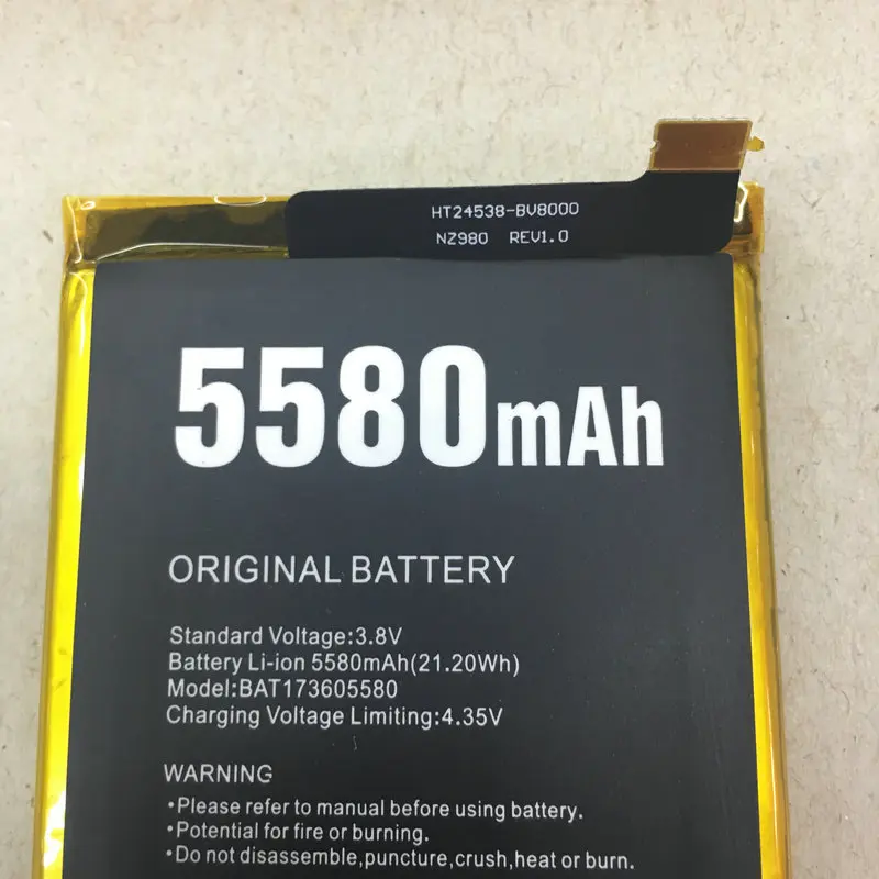 Baterija Original Za Doogee S60 & S60 lite Zamenjava Baterij za ponovno Polnjenje Li-polymer Bateria 5580mAh Testirani
