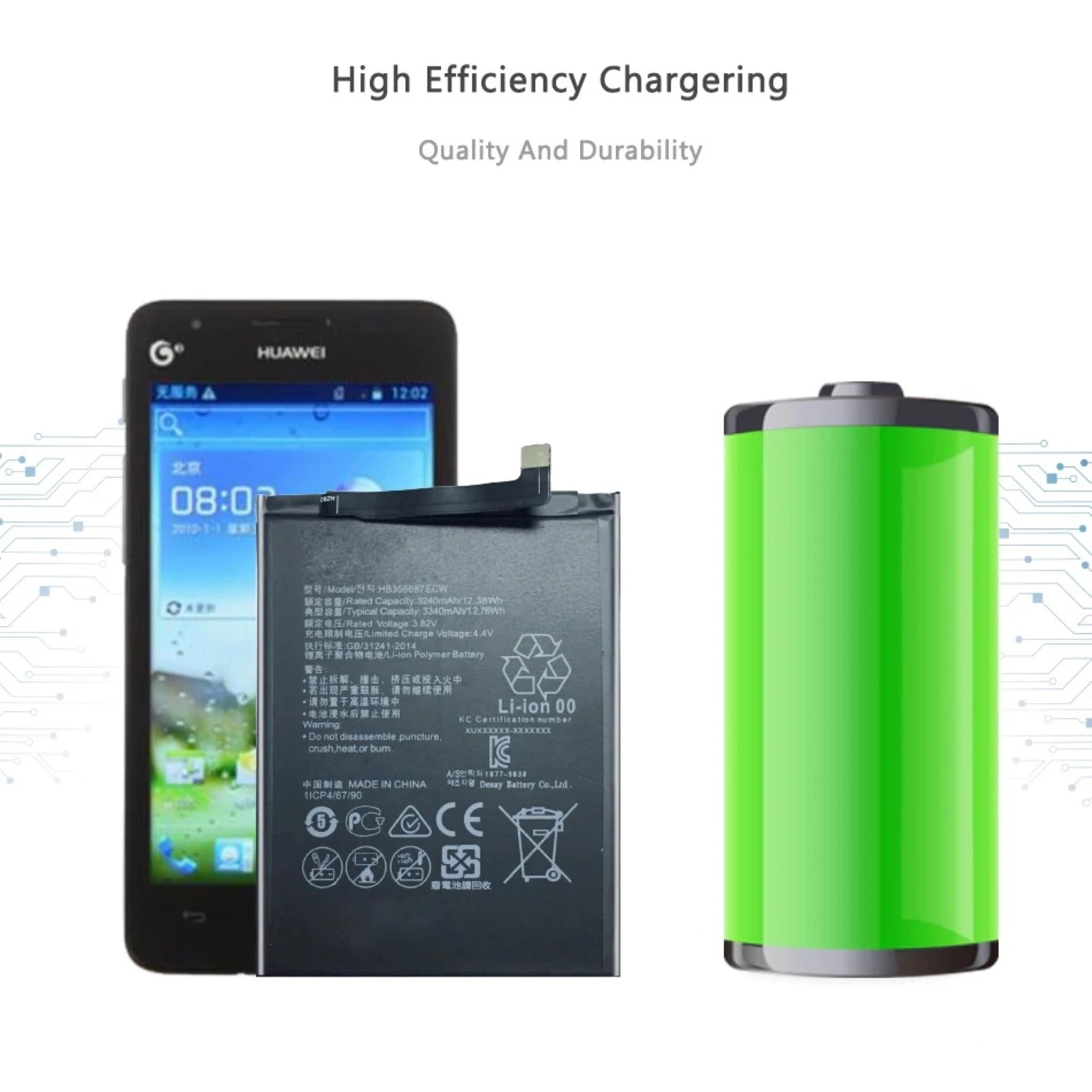 Baterija za Huawei P30 Lite, Mate 10 Lite, Nova 2 Plus, Čast, 7X, HB356687ECW