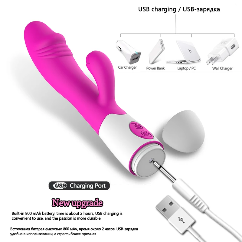 Baterije Rabbit Vibrator za Ženske Ženski 30 Hitrosti Realističen Dildo, Vibrator Vagina Orgazem Ščegetavčka Stimulator za Odrasle Sex Igrače