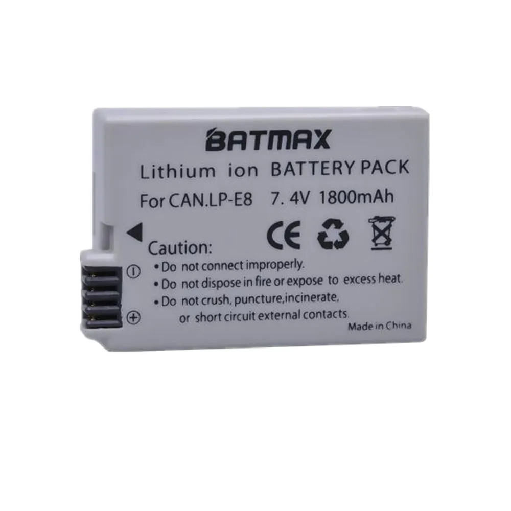 Batmax 1 Pc 1800mAh LP-E8 Digitalni Baterija za Polnjenje Li-ionska LP-E8 LPE8 Fotoaparat Baterija za Canon EOS 550D 600D 650D 700D