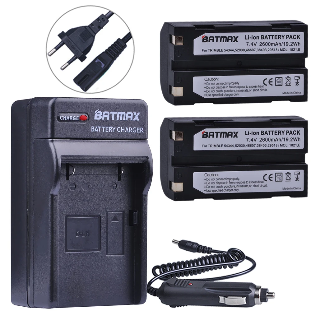 Batmax 2Pc 2600mAh GPS Baterija+Polnilec za Trimble 54344,29518,46607,52030,38403,R8,5700,5800, R6, R7, R8, R8 GNSS GPS Sprejemnik