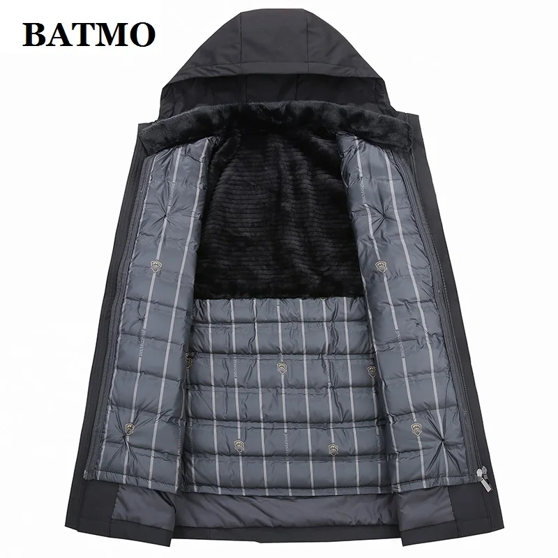 BATMO 80% bela raca navzdol hooded jopiči za moške,za moške zimske dol jopiči,thicked topel plašč,plus-velikost M-4XL 8990