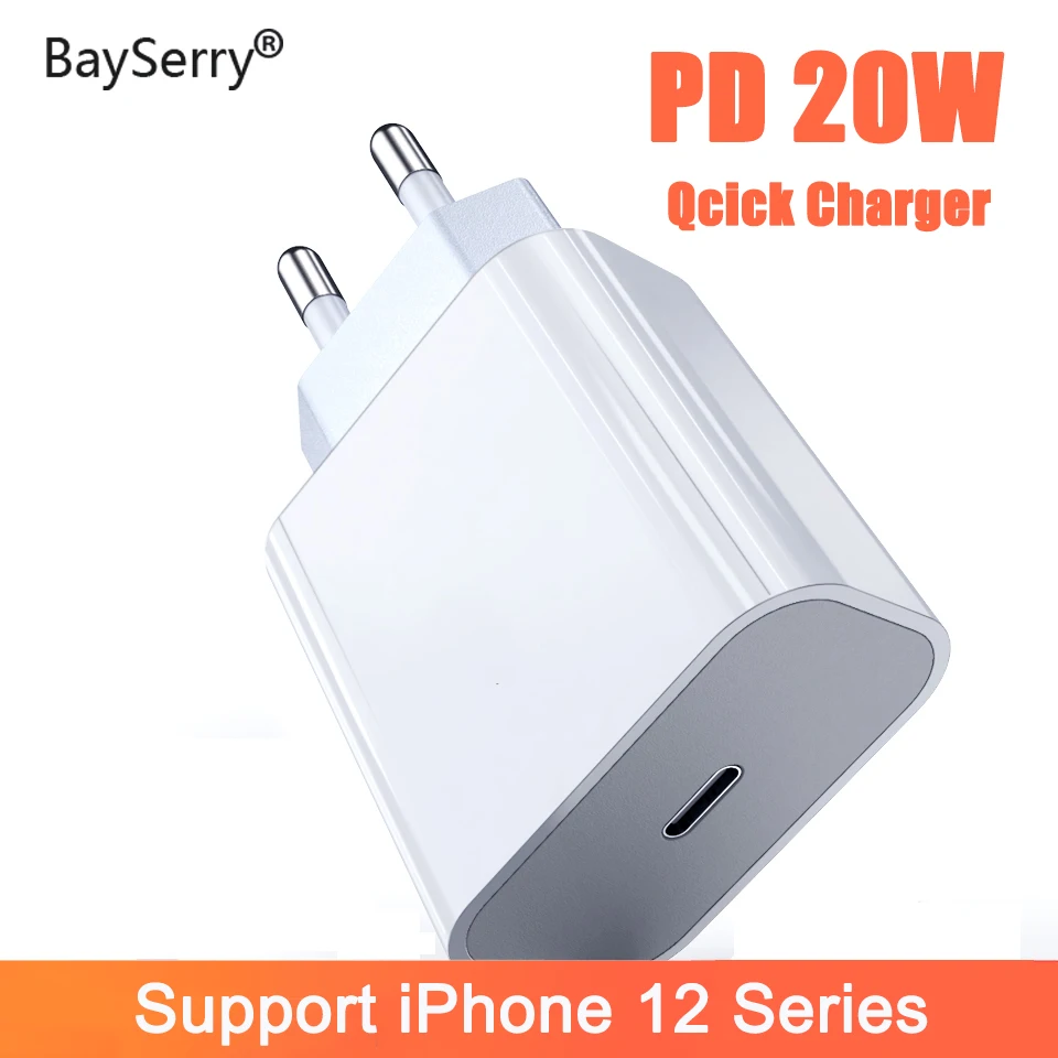 BaySerry Hitro Polnjenje USB Tip C PD Polnilnik za iPhone 12 11 Pro Max Xr Xs QC 3.0 4.0 20W Hiter Polnilec za Xiaomi Telefon Samsung