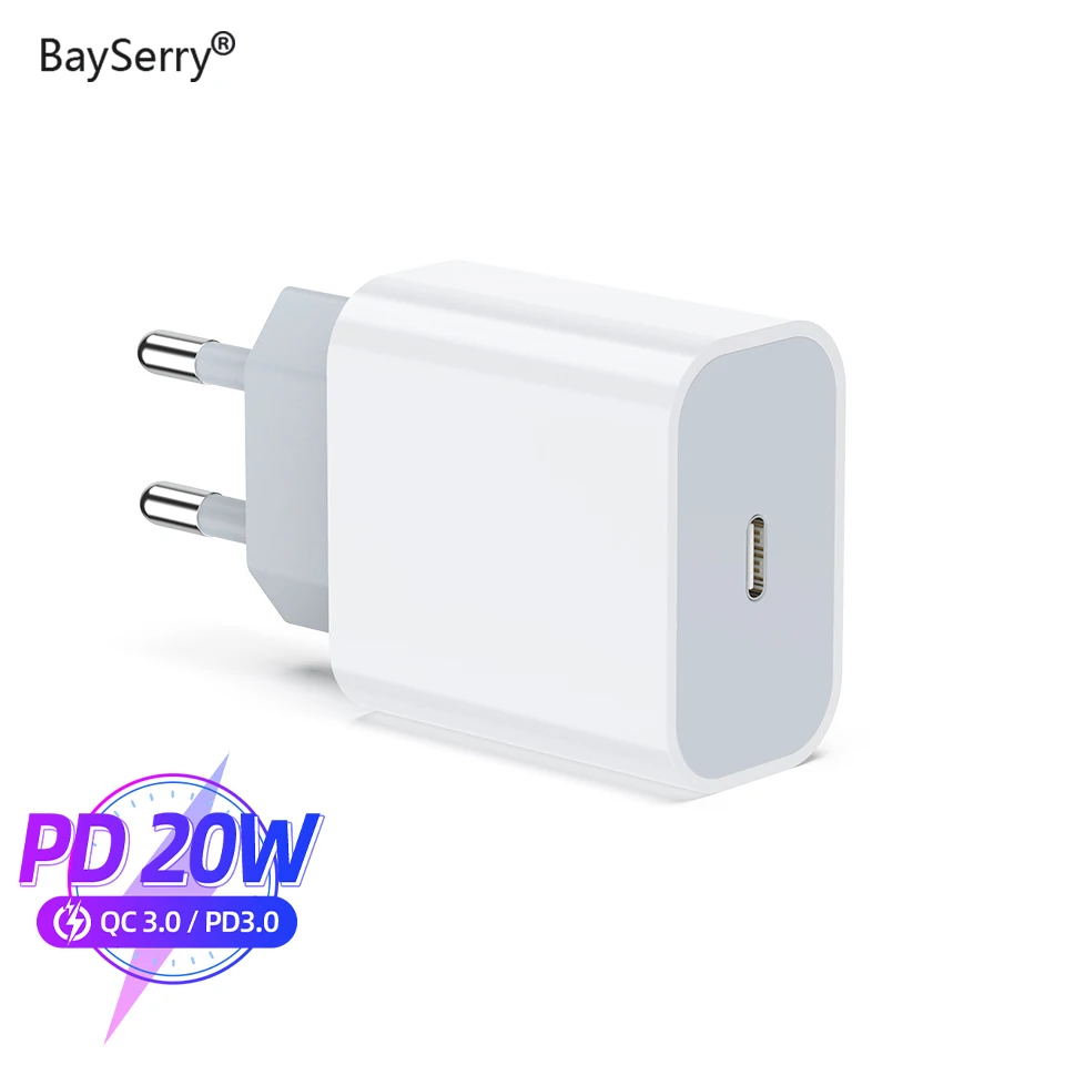 BaySerry USB C PD Hitro Polnjenje Za iPhone 12 Pro Max 11 Xr Xs 20W Hitro Polnilnik QC 3.0 4.0 EU Tip C Polnjenje Za Samsung Xiaomi