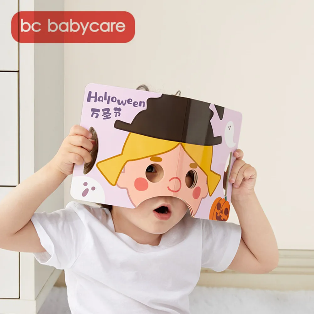 BC Babycare 3 Knjige Baby Kognitivne Kartico Živali angleški Kitajskih Besed, Učenje Kartico Luknjo Knjiga Spreminjajočim Masko Smešno Puzzle Igrača