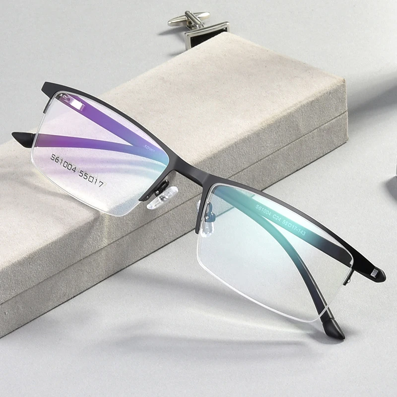BCLEAR Moških Titanove Zlitine Očala Okvir za Moške Očala Prilagodljiv Templjev Noge IP Galvanizacijo Zlitine Material Pol Platišča 2020