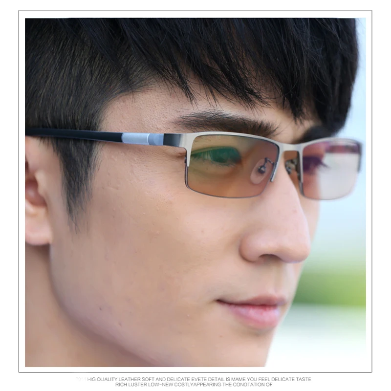 BCLEAR Nov Prihod Moških Presbyopia Recept Photochromic sončna Očala Moda Zlitine Pol Platišča Kameleon Očala Sivo Rjava