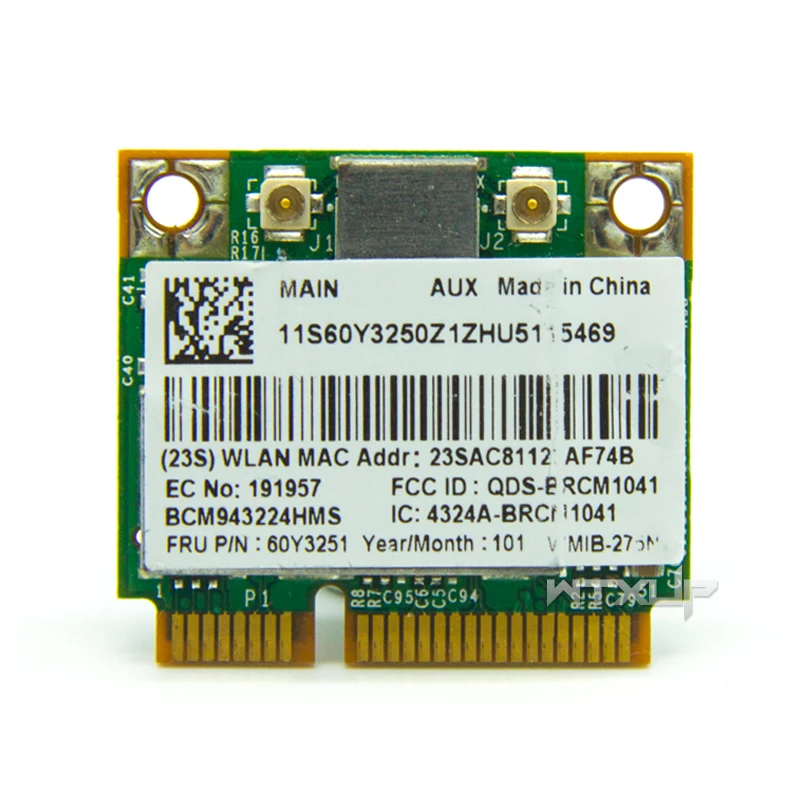 Bcm943224hms 943224 300mbps Wireless Kartica za Thinkpad Lenovo E420 E520 X201 60y3251 Wifi Modul za brezžično kartico 802.11 abgn