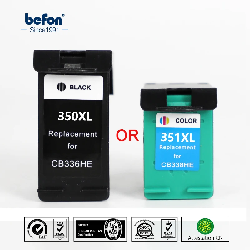 Befon 350XL 351XL Zamenjava Kartuše za HP 350 351 HP350 HP3510 Črne Barve Ink Kartuša za Deskjet D4260 4260 D4360 C4200