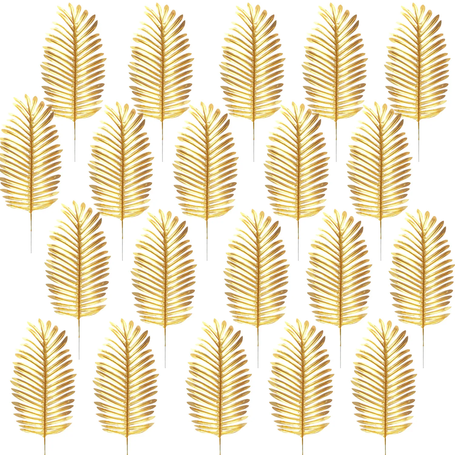 Behogar 20pcs Umetno Zlati Tropskih Palmovih Listov za DIY Doma, Poroka, Rojstni dan Hawaiian Luau Okraski Stranka 51 cm