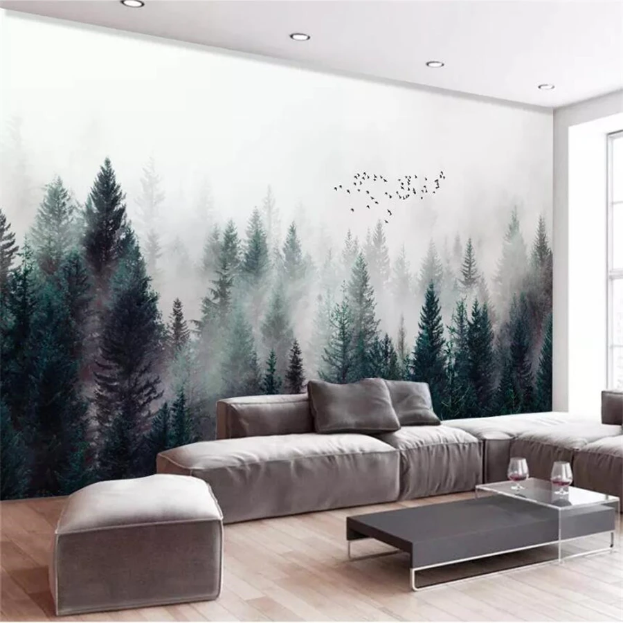 Beibehang ozadje po Meri 3d photo zidana sodobne sveže meglo gozd oblak megle ptica Nordijska kavč v ozadju stene papirjev doma dekor