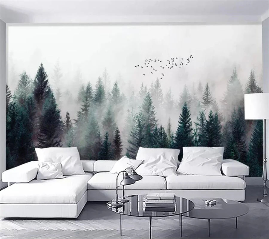 Beibehang ozadje po Meri 3d photo zidana sodobne sveže meglo gozd oblak megle ptica Nordijska kavč v ozadju stene papirjev doma dekor