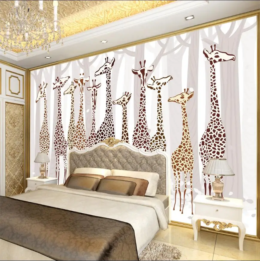 Beibehang ozadje po Meri foto doma dekor dnevna soba, spalnica žirafa gozdu ozadju zidana 3d tv ozadju 3d ozadje