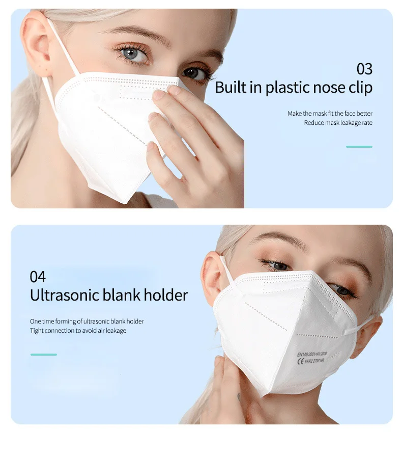 Bela 50 Kos Kn95 Masko mascarillas kn95 ffp2 masko CE 5 plasti 95% filter varnost za enkratno uporabo zaščitne maske hitra dostava