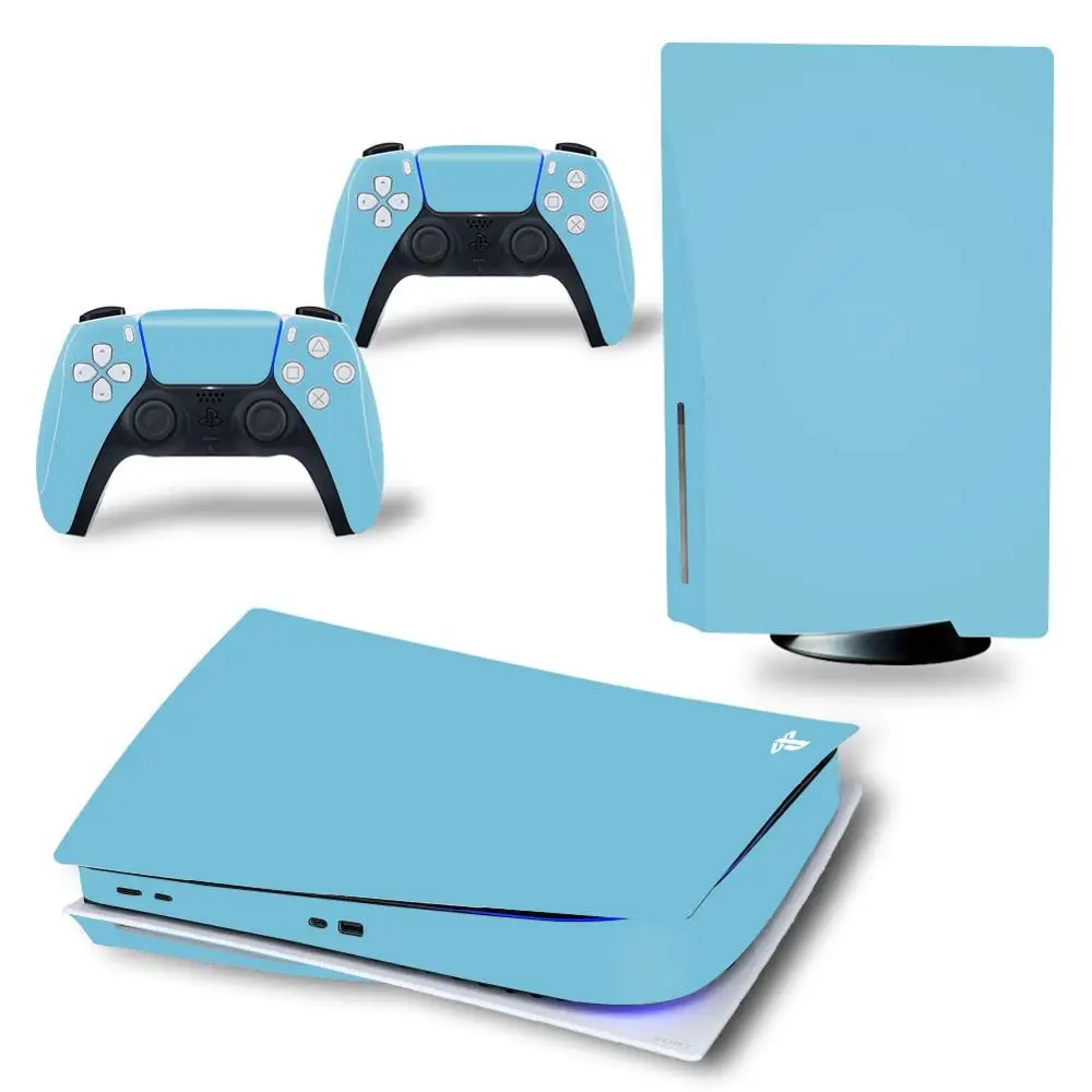 Bela barva za PS5 Disk Edition Kože Nalepke Nalepke Kritje za PlayStation 5 Konzolo in 2 Krmilniki PS5 disk Kože Nalepka