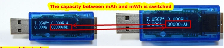 Bela digitalni zaslon 4-bitno barvno OLED USB Meter Visoko natančnost detektor voltmeter trenutna moč zmogljivost tester 10%