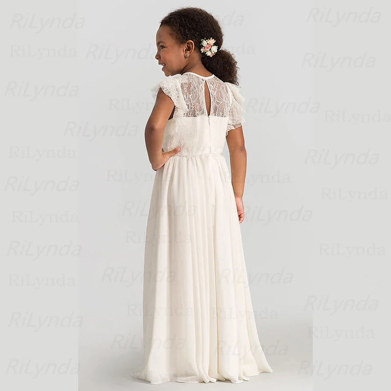 Bela, Slonokoščena Roža Punca Obleke Lok Otroci Princesa Obleko Lok Ramenski Otroci Prvo Obhajilo Obleke Stranka Obleko 2020