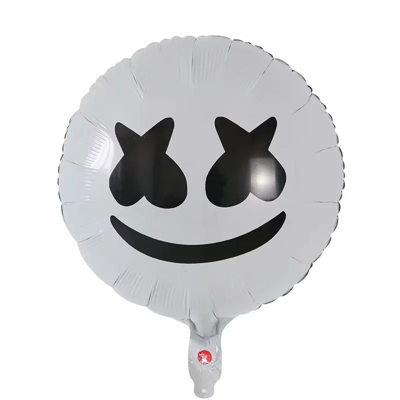 Bela črna Elektronski producent DJ masko glasbeni Festival dekoracijo folija baloni Marshmello baloni Elektronski zlog ballon