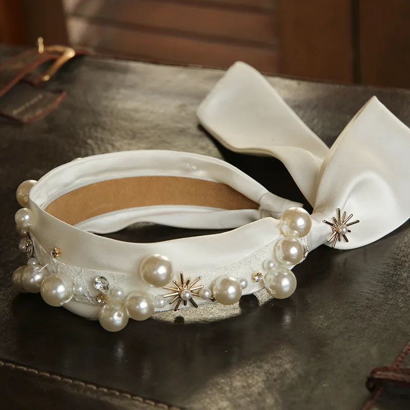 Beli saten nevesta trakovi Poroko Pokrivala Poročne Princess Tiara poročni Dodatki za lase
