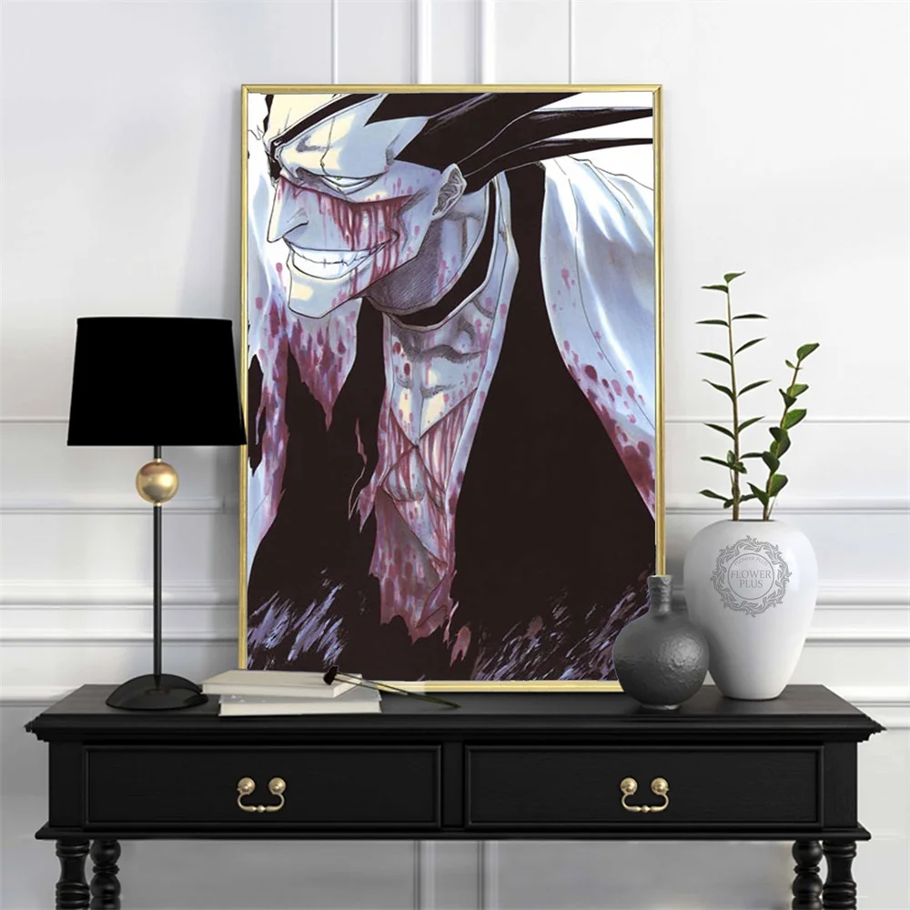Belilo Vroče Japonske Anime Kurosaki Ichigo Umetnosti Barvanje Svile Platno Plakat Steno Doma Dekor