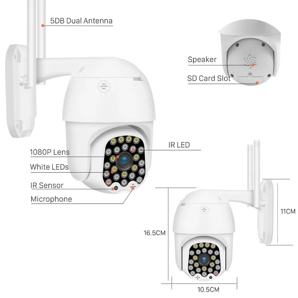 BESDER 1080P WiFi PTZ Kamere IP Auto Tracking 23IR LED 2MP, Avdio CCTV Varnostne Kamere 4X Zoom Speed Dome Brezžično Kamero v Oblaku