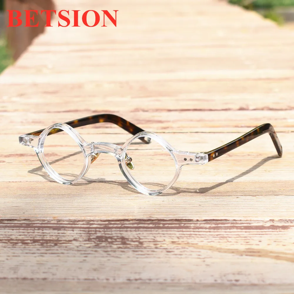 BETSION 2020 Visoke Kakovosti Vintage Acetat Ustvarjalne Očala za Moške, Ženske Optični Recept Očala Majhnih Nepravilnih Okvir