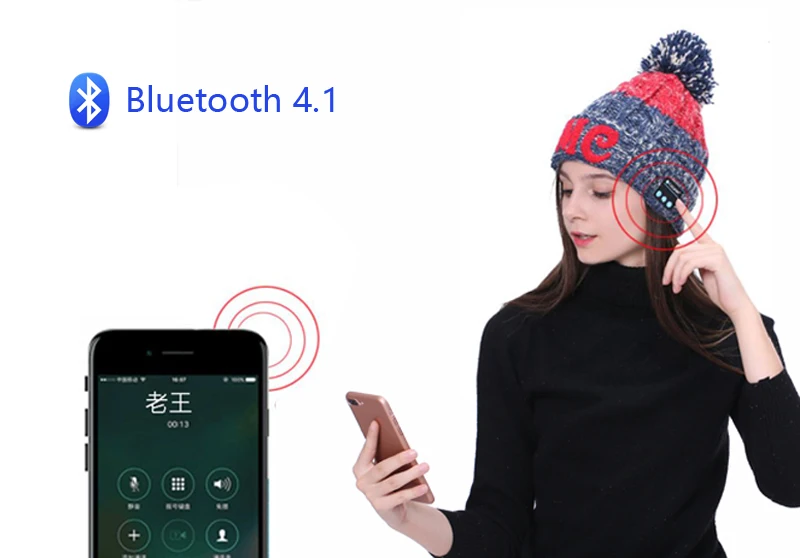 BGreen Bluetooth Plesti Skp Slušalke Pozimi Topel Pulover Slušalke Skp Z Mic Podporo Bluetooth Klic