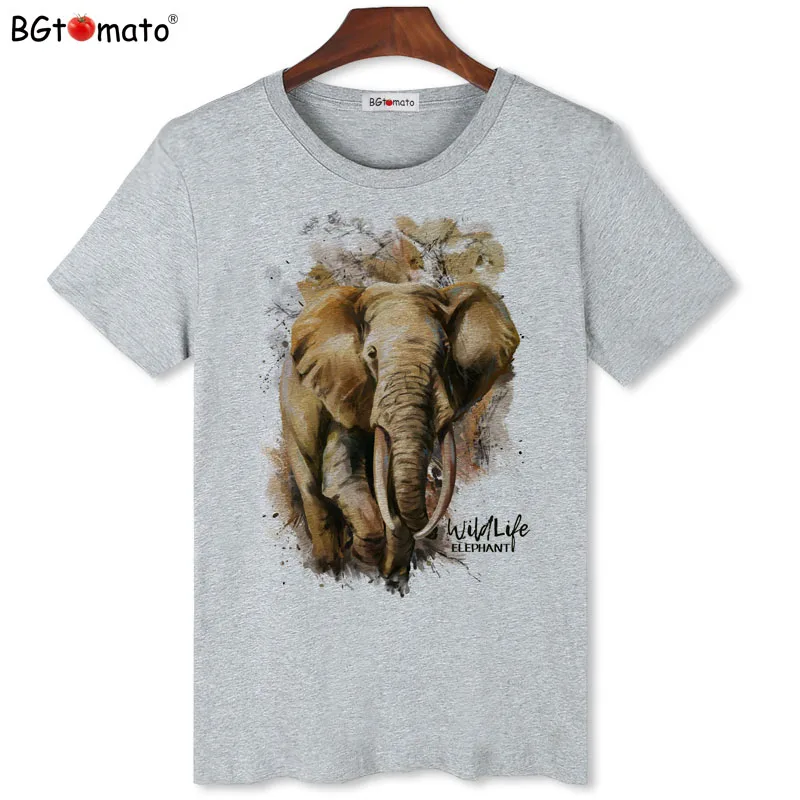 BGtomato pravo fotografijo slon 3D t srajce za Moške super kul vroče prodaje poletje vrhovi tees Dobre kakovosti udobno priložnostne majice