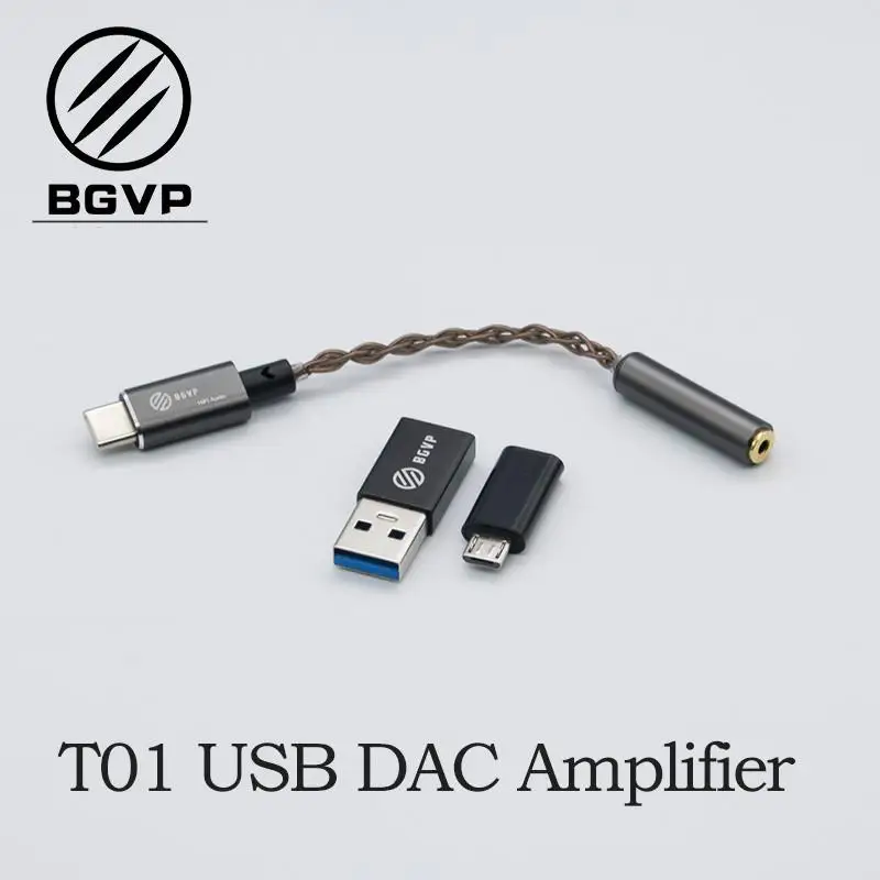 BGVP T01 USB DAC HI-fi Avdio Ojacevalnikom Tip-c MicroUSB Z Nastavkom Združljiv mobilni telefon Z RAČUNALNIKOM Windows OS