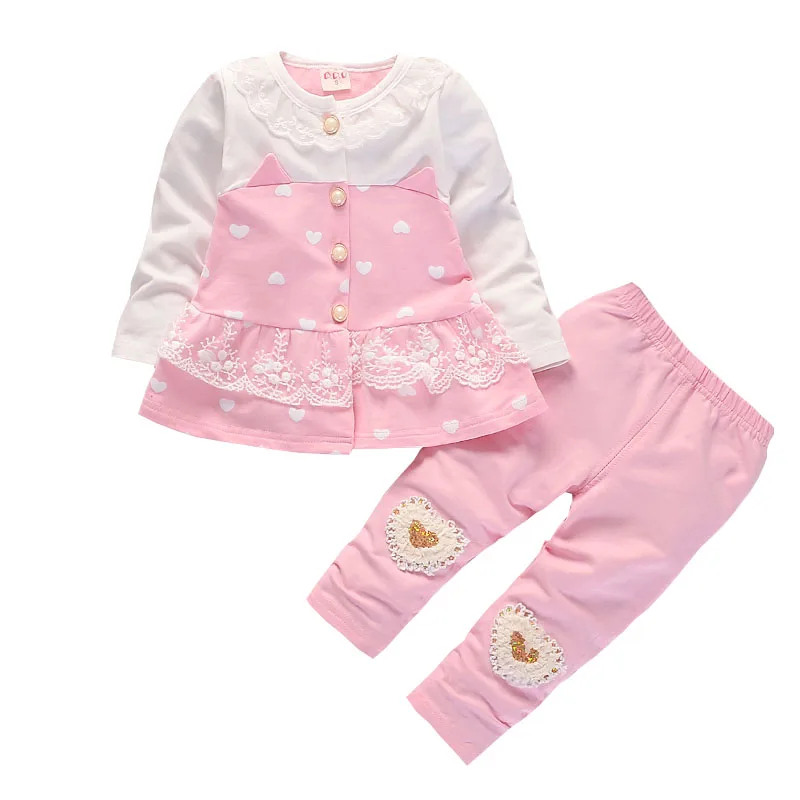 BibiCola baby dekle kompleti oblačil za pomlad jesen čipke jopico vrhovi+hlače 2pcs trenirko nastavite bebe oblačila, obleke, obleke za malčke