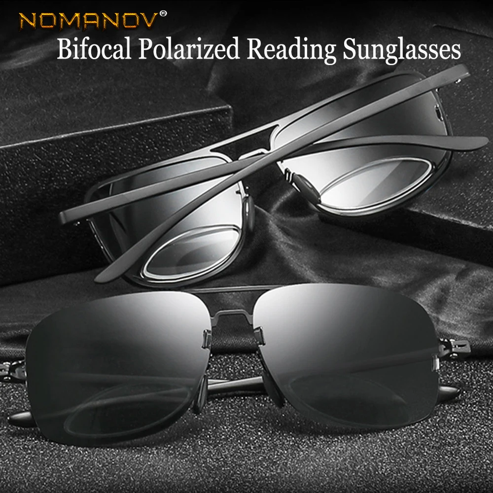 Bifocal Polarizirana sončna Očala za Branje +0.75 +1 +1.5 +1.75 Na +Je 3,75 Glej Blizu in Daleč, Retro Pilotni Velik Okvir Polarizirana sončna Očala