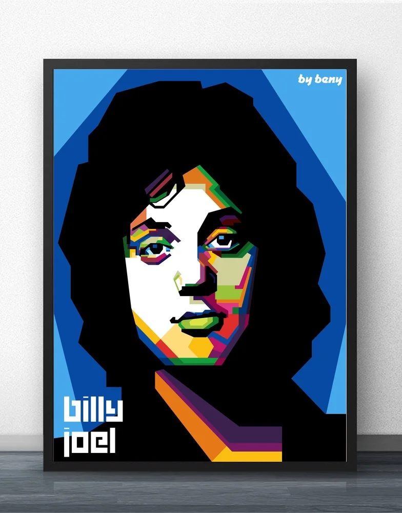Billy Joel V WPAP Pop Art Wall Art Barve Stenski Dekor Platno Umetnost Plakata Oljnih Slik za Dnevna Soba Brez Okvirja