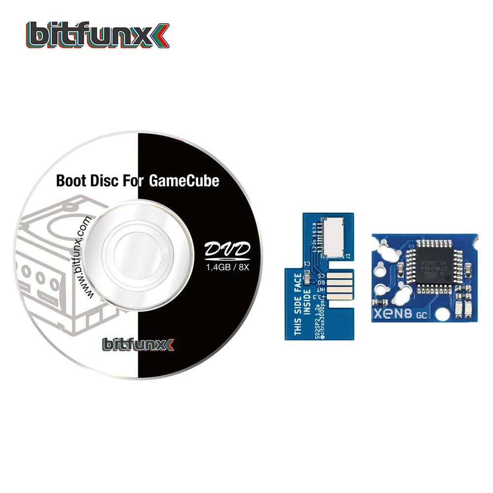 Bitfunx SD2SP2 Napajalnik, Zamenjava Micro SD Card Reader + Švicarski Zagonski Disk Mini DVD +Xeno GC Čip za Nintendo Gamecube NGC NTSC