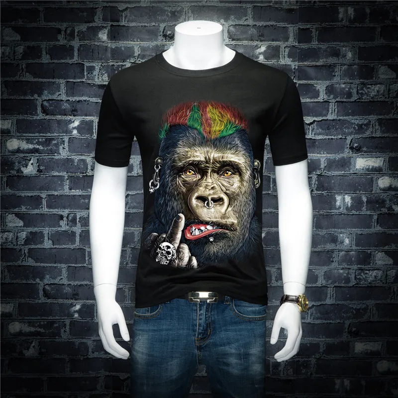 BJCJWF Poletje King Kong 3d natisnjeni t-majice moških hip hop rap tee camiseta masculina majica s kratkimi rokavi ženske harajuku moški luksuzne blagovne Znamke vrh